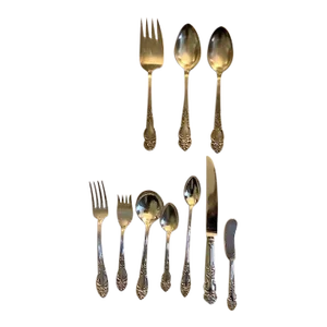 Vintage Reed & Barton Festivity Tiger Lily Silverplate Flatware Service for 12 Plus- 111 Pieces