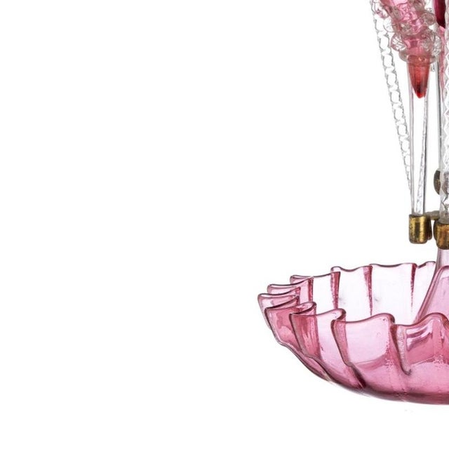 19th Century Glass and Crystal Venetian Flower Centerpiece For Sale - Image 3 of 6