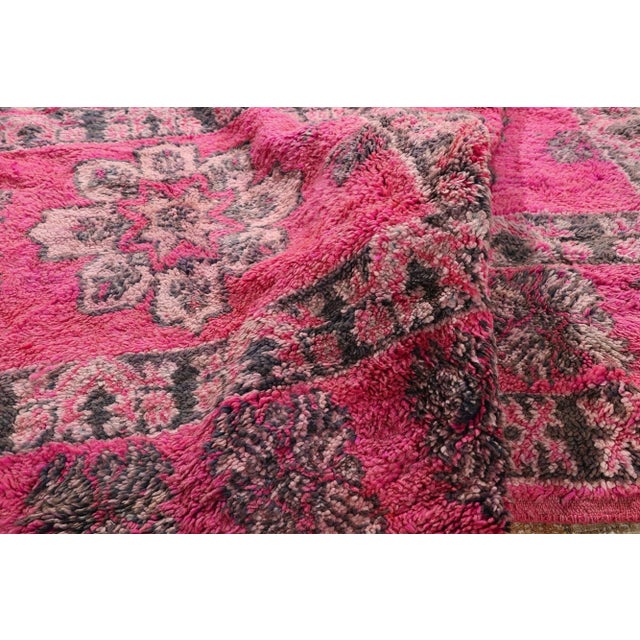 Late 20th Century Vintage Pink Talsint Moroccan Rug, 07'00 X 11'00 For Sale - Image 5 of 10