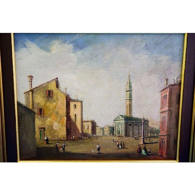 Rococo De Momi, Landscape View of Venice, 20th Century, Oil Painting on Canvas, Framed For Sale - Image 3 of 11