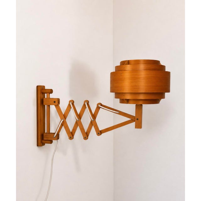 Vintage Pine Slat Wall Light by Hans Agne Jakobsson, Sweden, 1970 For Sale - Image 10 of 10