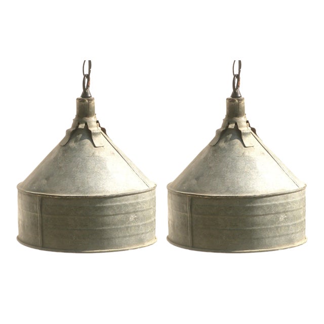 Farmhouse Chic Funnel Lights - a Pair For Sale