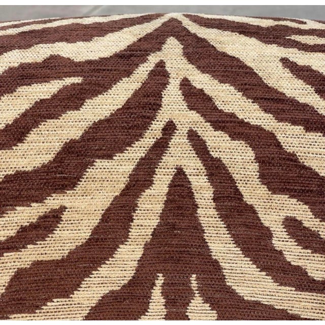 Larry Laslo for Directional Zebra Pattern Wood Frame Lounge Club Chairs, a Pair For Sale In West Palm - Image 6 of 9