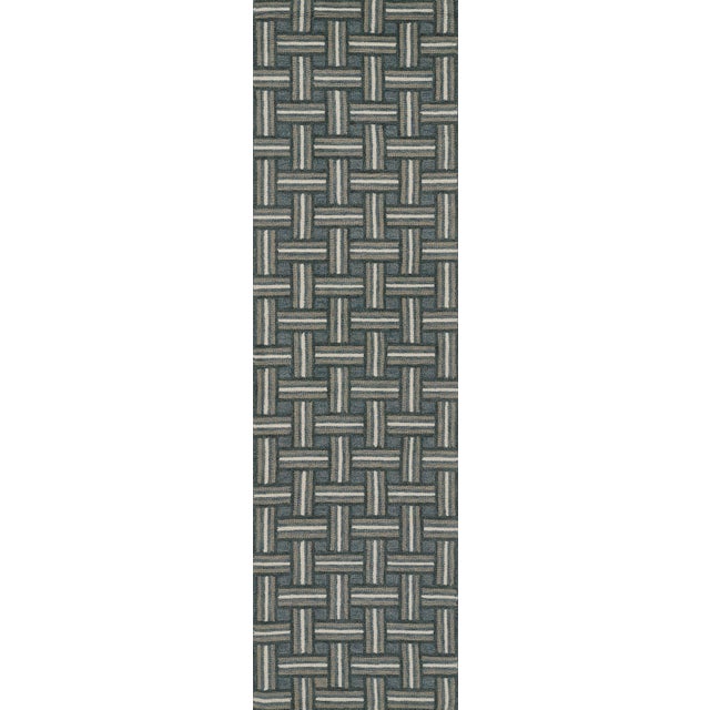 Erin Gates by Momeni Abbot Blue Basket Pattern Wool Rug 9' X 12' For Sale In Atlanta - Image 6 of 10