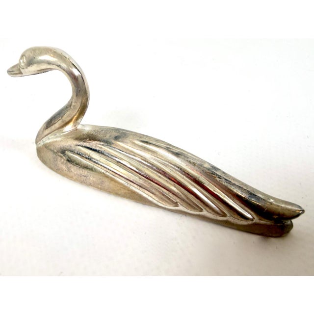 Vintage French Silver Plated Swan Knife Rest by Oliver Saint Honore, 1950s, Set of 6 For Sale - Image 6 of 9