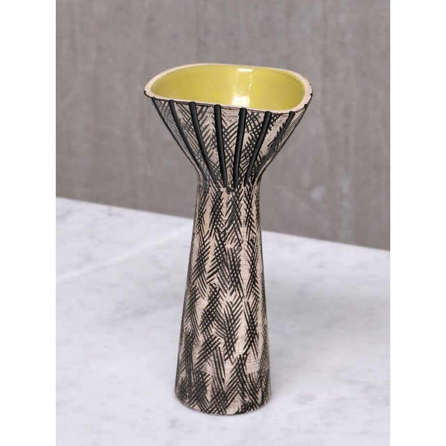 Mid-Century Modern Calypso Relief Earthenware Vase by Mari Simmulson for Upsala Ekeby, Sweden, 1950s For Sale - Image 3 of 10