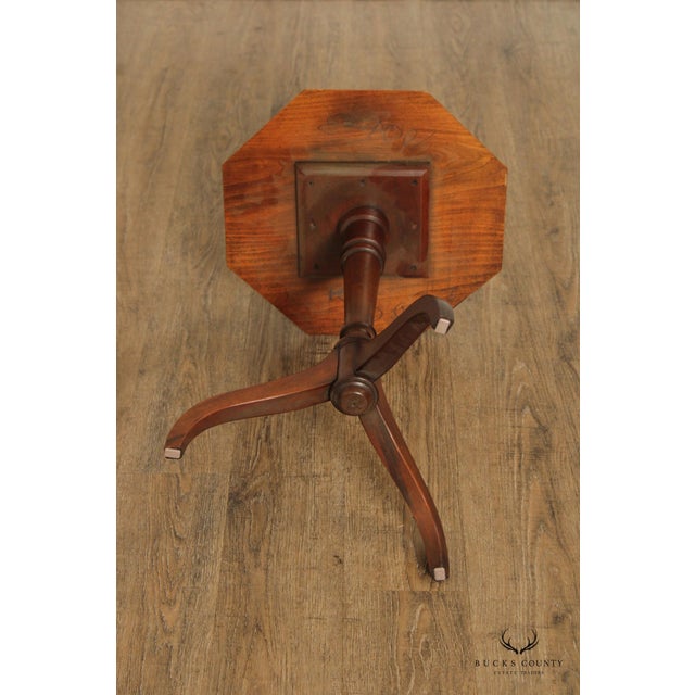 Traditional Colonial Revival Mahogany Octagonal Candlestand For Sale - Image 3 of 13