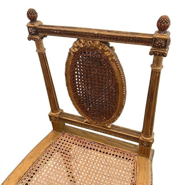 1920s French Giltwood and Cane Seat, 1920s For Sale - Image 5 of 7