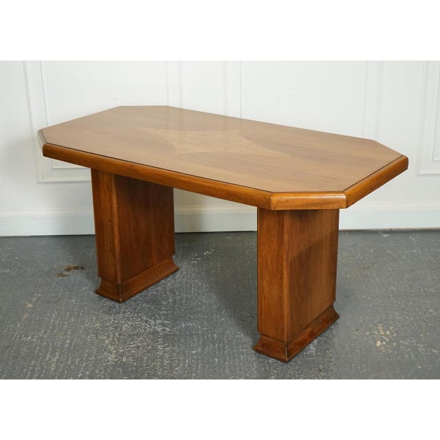 Vintage Art Deco Walnut Dining Table For Sale - Image 3 of 15