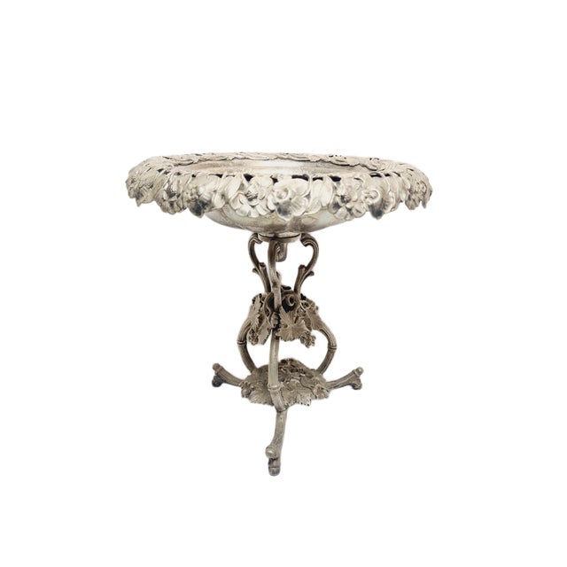Metal Biedermeier Figurative Bowl on Stand from Fraget, 1890s For Sale - Image 7 of 7