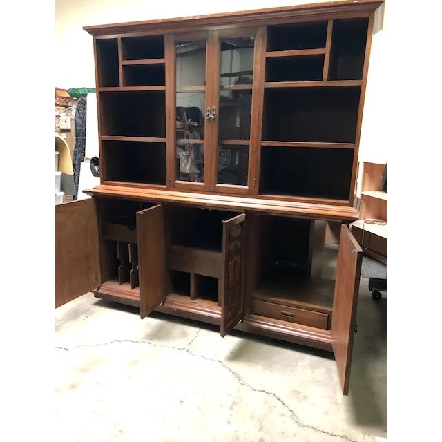 Large Solid Teak China/Display Cabinet. Cabinet was original designed for stereo components to be stored in the lower...