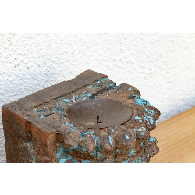 19th Century Antique Jodhpur Blue Corbel Candle Holder For Sale - Image 5 of 8