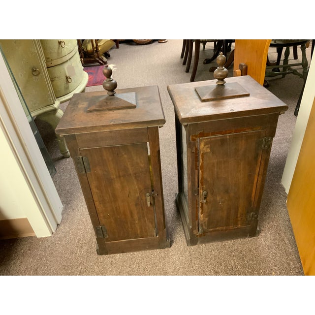 Victorian Late 19th Century Pair of Antique Victorian Wood Display Cabinets For Sale - Image 3 of 9