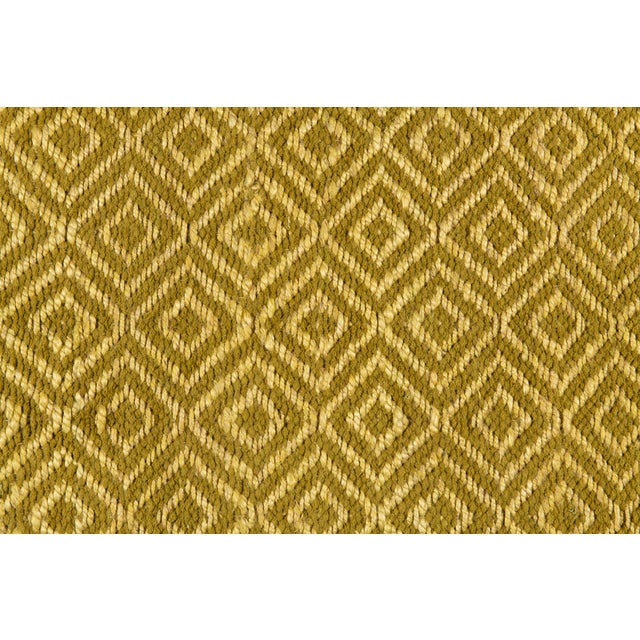 Part & Parcel Goods Textured Diamond Rug, 9'x12', Lime and Olive For Sale - Image 4 of 5