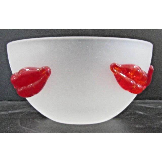 Modern Borowski Satin Finish Lips Studio Glass Bowl Signed to Base For Sale - Image 3 of 9