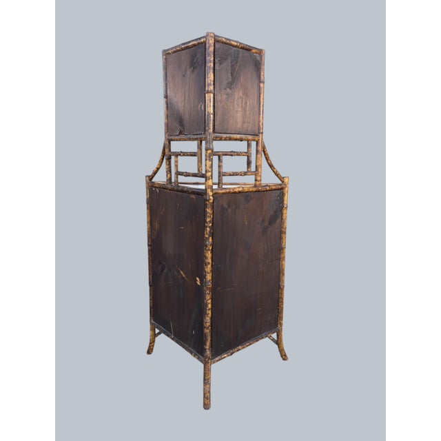 English Victirian Bamboo Corner Cabinet For Sale - Image 3 of 10