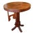 1980s Round Wooden Pedestal Table With Inlay Center & Scalloped Drop Edge For Sale