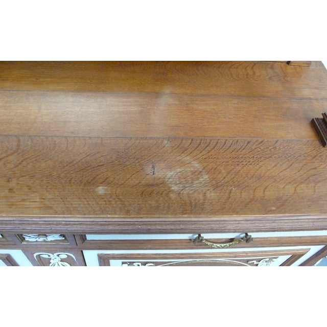 Antique Buffet in Oak and White Applications from 1900s, 1890s For Sale - Image 6 of 8