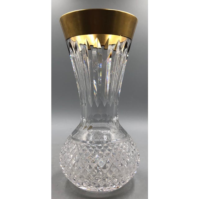 Mid-Century Modern Ornamental Vase in High-Lead Crystal with Gilt Etching from Glashütte Klokotschnik, Germany, 1960s For Sale - Image 3 of 14