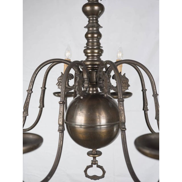 Metal Antique Bronze 8-Arm Chandelier For Sale - Image 7 of 9