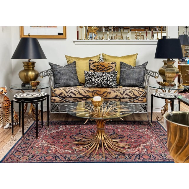 Vintage Maison Jansen Style Scrolled Steel Settee Daybed For Sale - Image 12 of 13