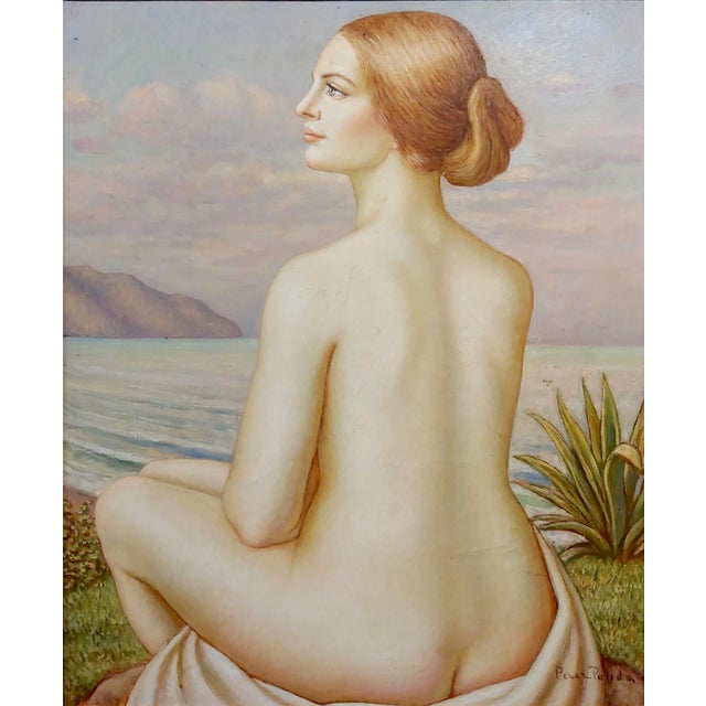 Adrián Pérez Pulido 1970 Nude Female by a Beach in Barcelona-OIl Painting For Sale - Image 4 of 11