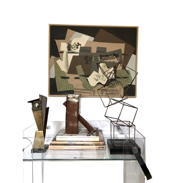 a vintage 1950s after George Braque fine art print by Raymond & Raymond a beautiful Cubist multi colored lithograph on...