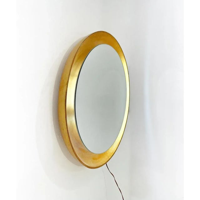 Mid-Century Modern Gold Mirror, Wood, Italy, 1960s.