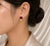 Art Deco Late 20th Century 14K Yellow Gold Amethyst MOP Mabe Inlaid Earrings, Pair For Sale - Image 3 of 3