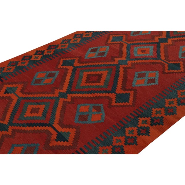 Rug & Kilim 1950s Vintage Tribal Afghan Kilim Rug in Red With Medallions For Sale - Image 4 of 7