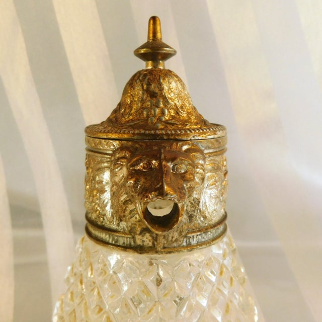 1940s 1940s Cut Crystal Syrup Pitcher With Lion Head Spout # 26756 For Sale - Image 5 of 5