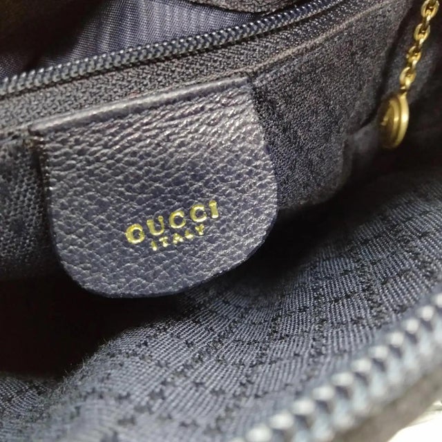 Wood A 1990s Iconic Gucci Bamboo Navy Blue Suede Leather Hand Bag For Sale - Image 7 of 18