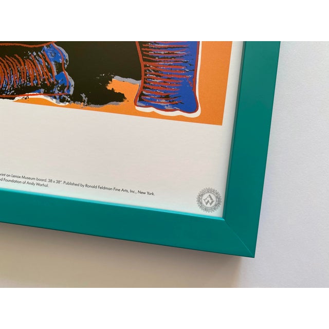 Andy Warhol Estate Vintage 1989 Endangered Species Framed Lithograph Pop Art Print " Black Rhinoceros " 1983 For Sale - Image 15 of 16