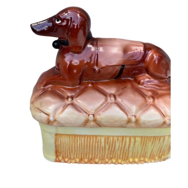 Austrian Majolica Dachshund Box Circa 1920 For Sale In Austin - Image 6 of 7