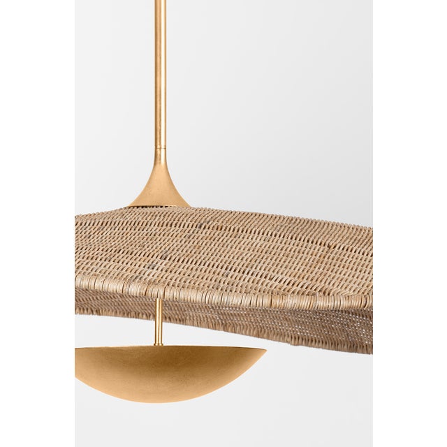 Textile Hudson Valley Lighting Shiloh 51.75 in. 1 Light Pendant in Vintage Gold Leaf Finish For Sale - Image 7 of 11