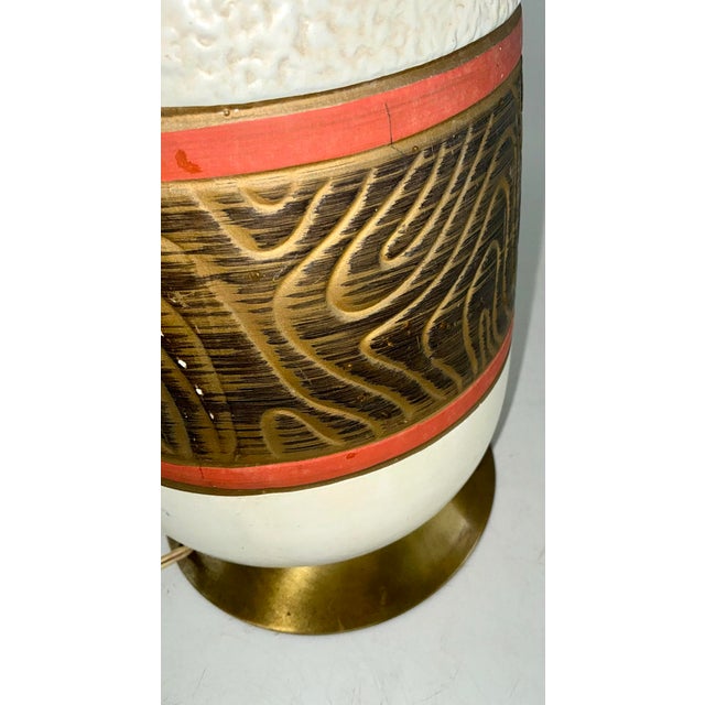 1960s Vintage Ceramic and Wood Table Lamp For Sale In Providence - Image 6 of 8