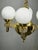 Vintage Czech Art Deco Brass and Opaline Glass Globe Pendant Light, 1920s For Sale - Image 14 of 15