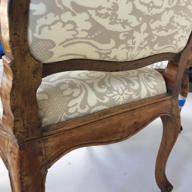 Wood Italian 18th Century Walnut Armchairs - a Pair For Sale - Image 7 of 13