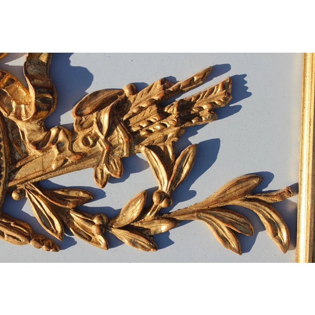Wood Carvers' Guild Hepplewhite Trumeau Antique Gold Mirror For Sale - Image 7 of 18