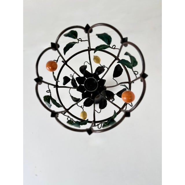 French Citrus Fruit Tole Cage Chandelier by J.P. Ryckaert, 1990s For Sale - Image 4 of 18