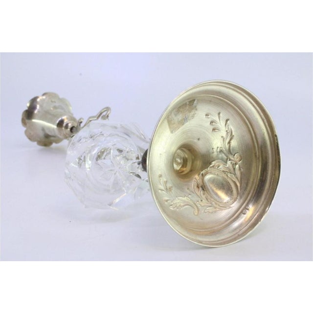 Metal Silver Toothpick Holder with Cut Glass Spice Containers For Sale - Image 7 of 8