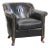 Black Grained Cowhide Armchair For Sale