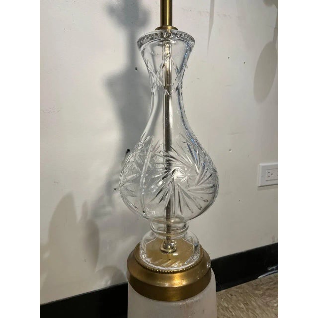 French 1940's French Crystal Table Lamps - a Pair For Sale - Image 3 of 7