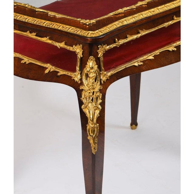 Antique 19th Century French Ormolu Mounted Bijouterie Display Table in Glass, Wood and Velvet For Sale - Image 11 of 18