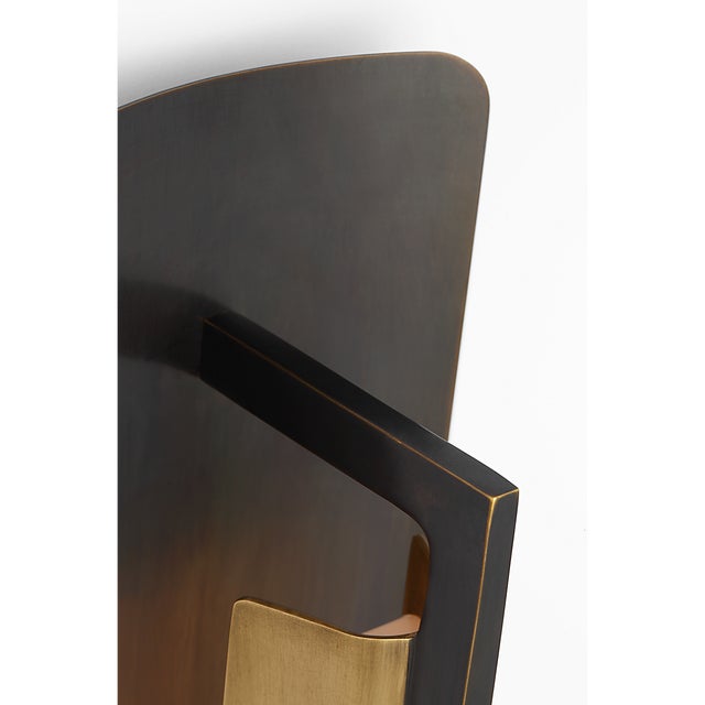Ian K. Fowler for Visual Comfort Signature Tristan 20" Reflector Sconce in Bronze and Hand-Rubbed Antique Brass For Sale In Houston - Image 6 of 8