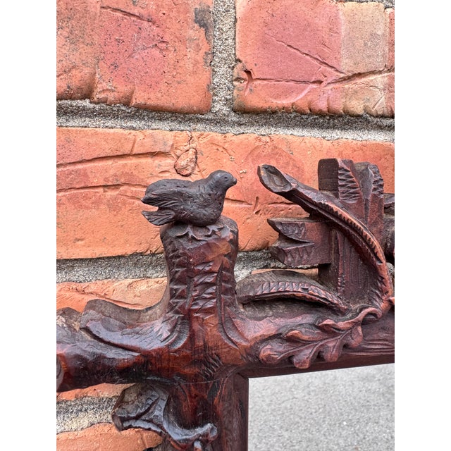 Glass Antique Black Forest Mirror For Sale - Image 7 of 10