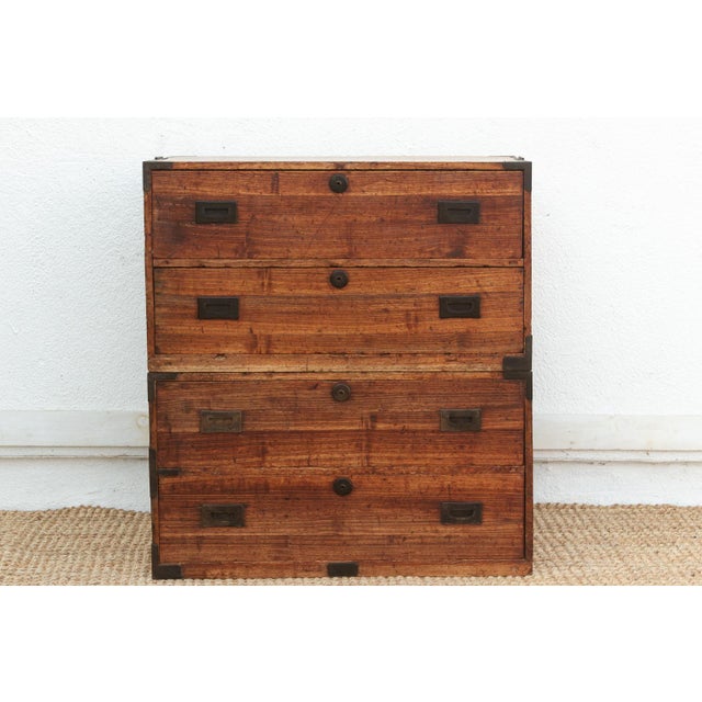 19th Century Antique Japanese Stacking Tansu Chest For Sale - Image 5 of 13