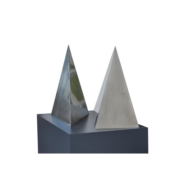 Metal Geometric Polished Stainless Steel Sculptures by Rafe Affleck, Circa 1970's For Sale - Image 7 of 9