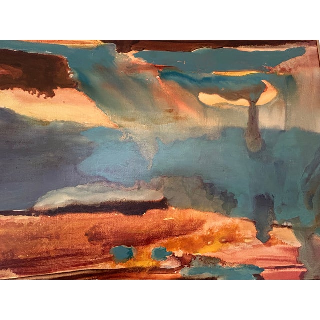 Navajo Wild Land (1973) Abstract Expressionist Landscape Oil Painting by Matthew Diamond For Sale - Image 9 of 14