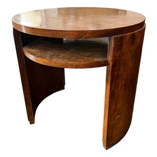 Early Art Deco Burlwood Table For Sale